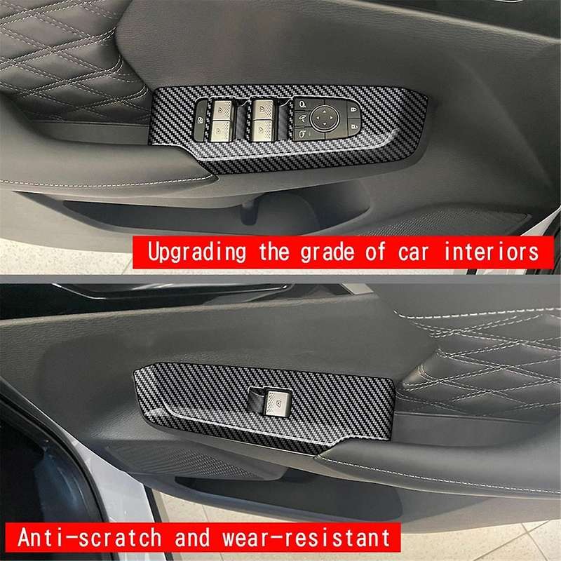 4pcs Car Door Window Lift Button Panel Cover Interior Door Panels Trim for 2022+ Lhd,b
