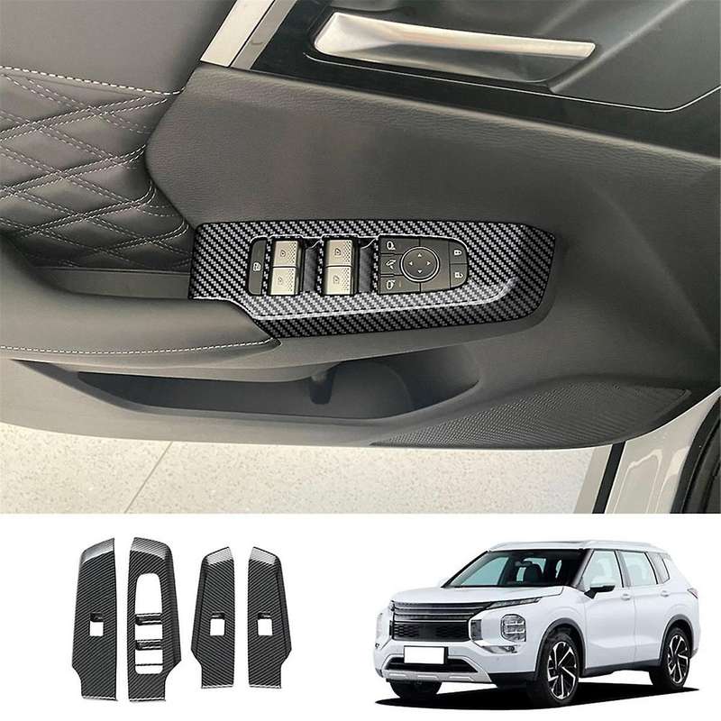 4pcs Car Door Window Lift Button Panel Cover Interior Door Panels Trim for 2022+ Lhd,b