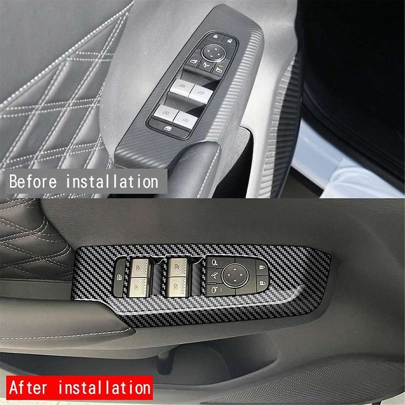 4pcs Car Door Window Lift Button Panel Cover Interior Door Panels Trim for 2022+ Lhd,b