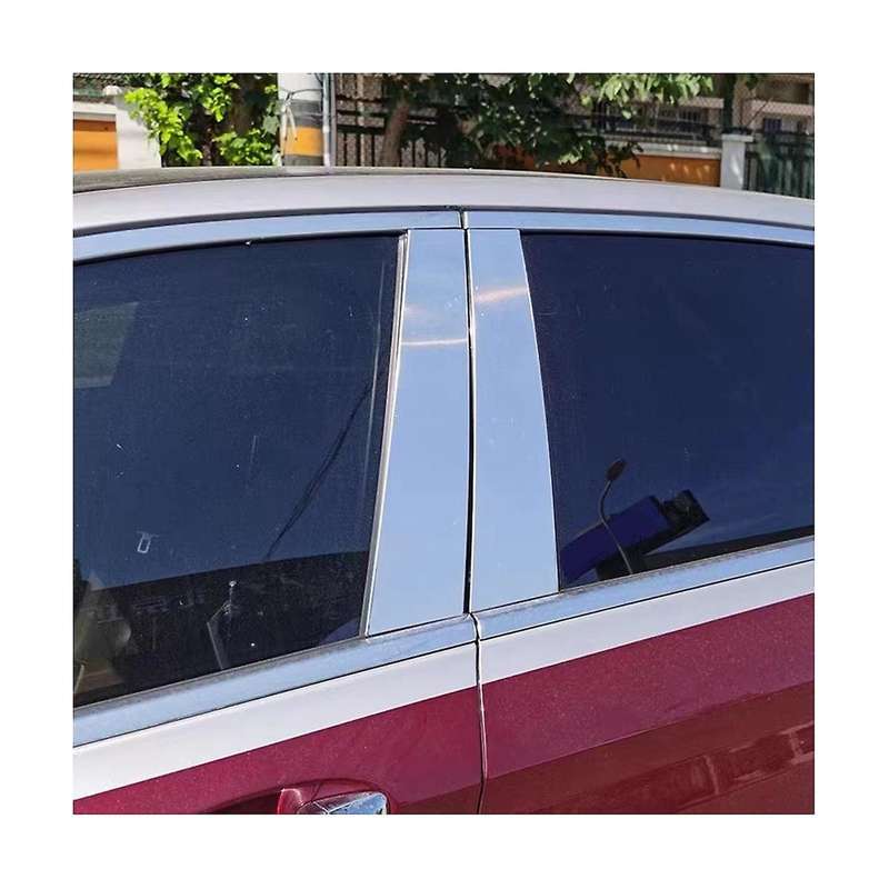 4Pcs Car Door Window B Pillar Trim Panel for E Class 2016-2023 Center Post Aluminum Bright Strip St