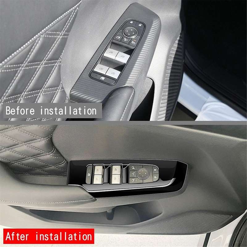 4pcs Car Door Window Lift Button Panel Cover Interior Door Panels Trim for 2022+ Lhd,a