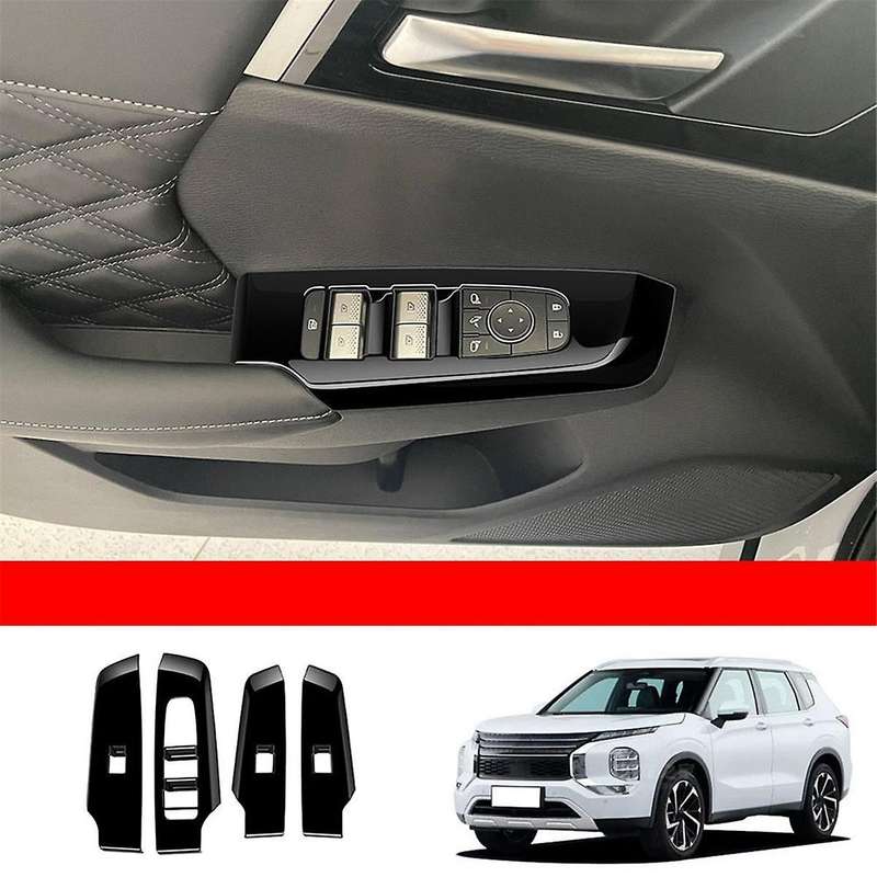 4pcs Car Door Window Lift Button Panel Cover Interior Door Panels Trim for 2022+ Lhd,a