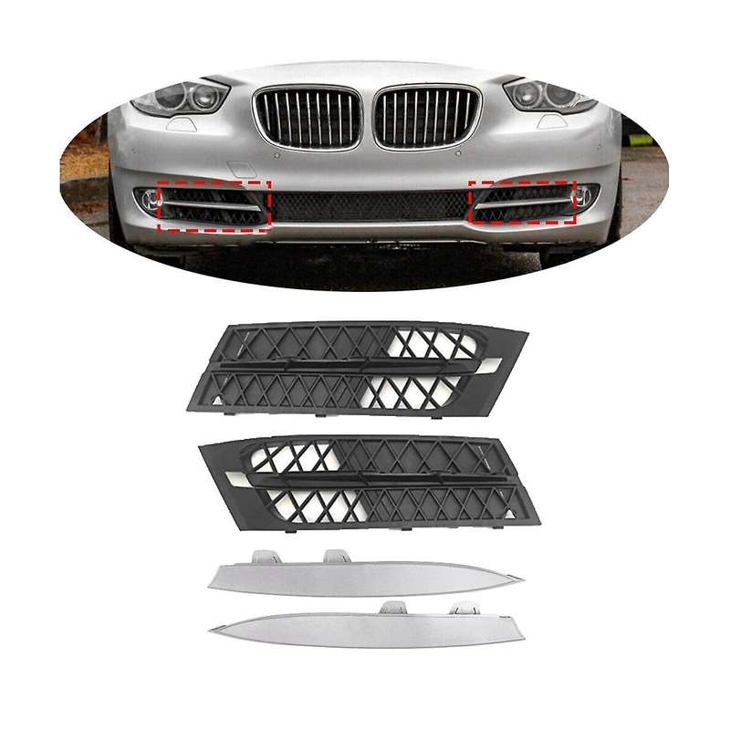 4pcs Car Front Bumper Closed Outer Grille for 5' F07 Gt 535i Gt 550i Gt 2010-2013 51117200735 511172