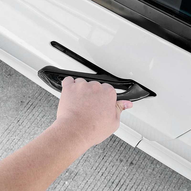 4Pcs Car Glossy Black External Antifreeze Portable Door Handle Wrap Cover for Y Car Modification