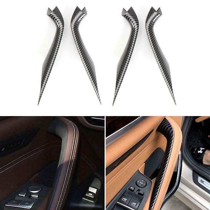 4PCS Car Inner Door Panel Cover Interior Door Pull Handle Cover Trim for  5 Serie G38 G30 2018 2019