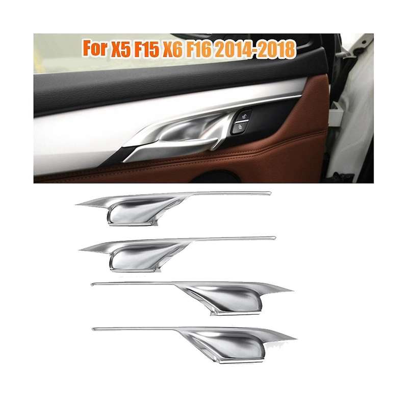 4pcs Car Inner Door Handle Bowl Trim Cover for X5 F15 X6 F16 2014-2018 Armrest Panel Frame Decorati