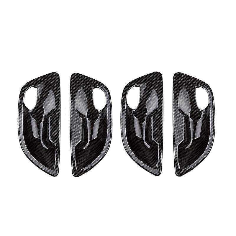4Pcs Car Interior Door Handle Bowl Cover Trim for 5 Series F10 F11 F18 520 525 2011-2017 Carbon Fibe