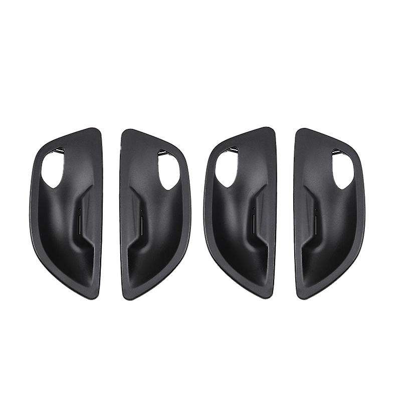 4Pcs Car Interior Door Handle Bowl Cover Trim for 5 Series F10 F11 F18 520 525 2011-2017 Black ABS