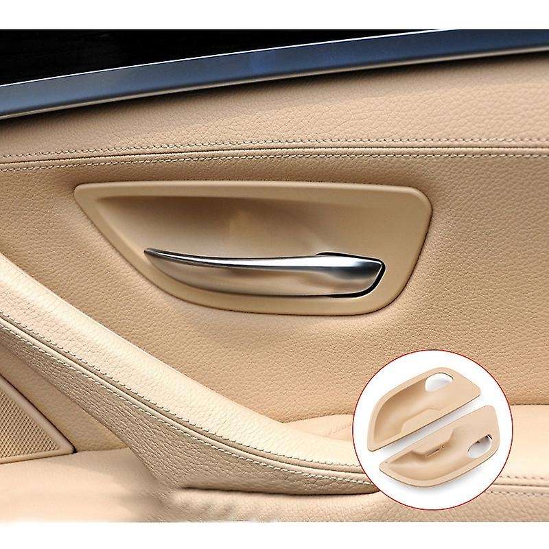 4Pcs Car Interior Door Handle Bowl Cover Trim for 5 Series F10 F11 F18 520 525 2011-2017 Black ABS