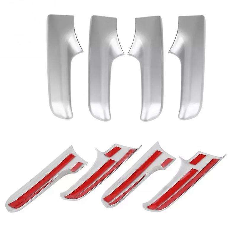 4Pcs Car Interior Door Handle Trim Decoration Cover Frame Silver Chrome for Land Cruiser Prado J150