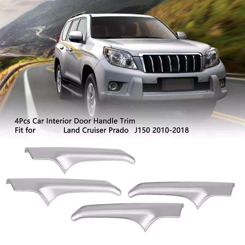 4Pcs Car Interior Door Handle Trim Decoration Cover Frame Silver Chrome for Land Cruiser Prado J150