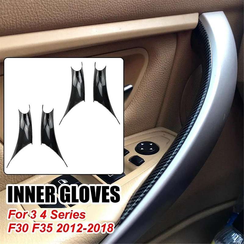 4pcs Car Interior Door Handle Cover Trim for 3 4 Series F30 F30 F32 F34 F35 F36 12-2017 Armrest Pull