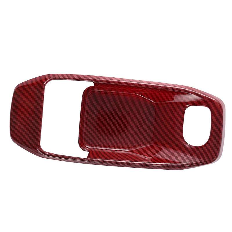 4PCS Car Interior Door Handle Bowl Cover Trim Frame for 2018-2021 Wrangler JL JLU JT 4-Door Red Carb