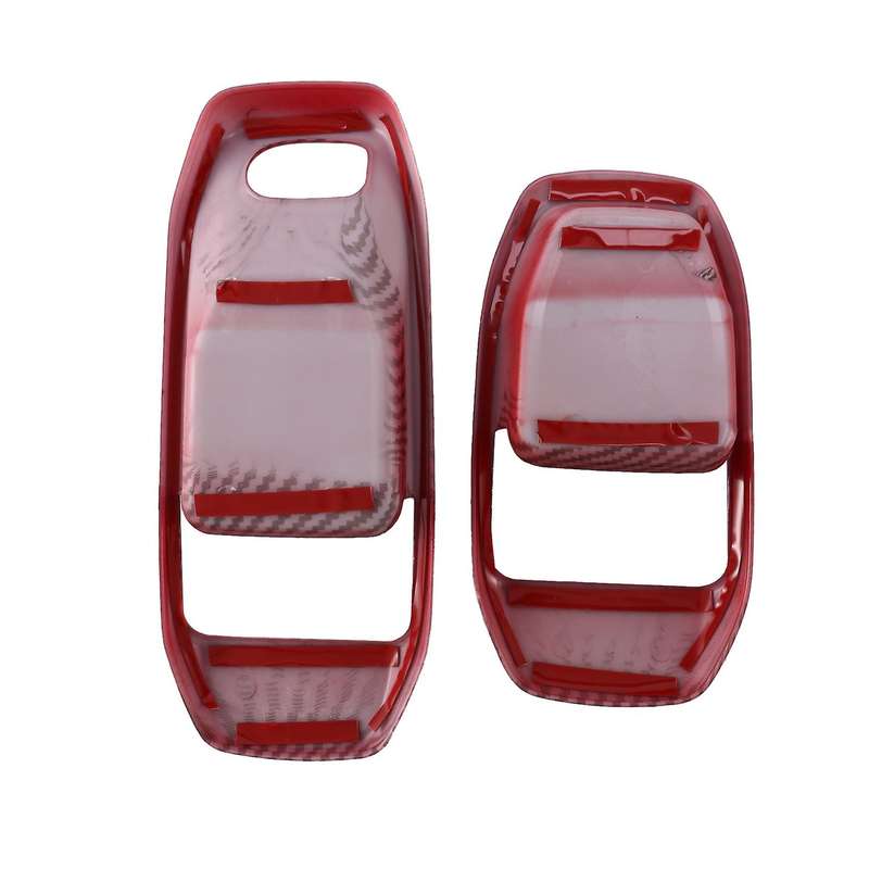 4PCS Car Interior Door Handle Bowl Cover Trim Frame for 2018-2021 Wrangler JL JLU JT 4-Door Red Carb