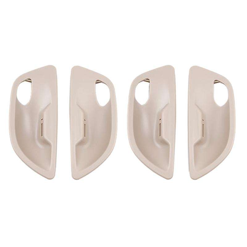 4Pcs Car Interior Door Handle Bowl Cover Trim for 5 Series F10 F11 F18 520 525 2011-2017 Yellow-Whit