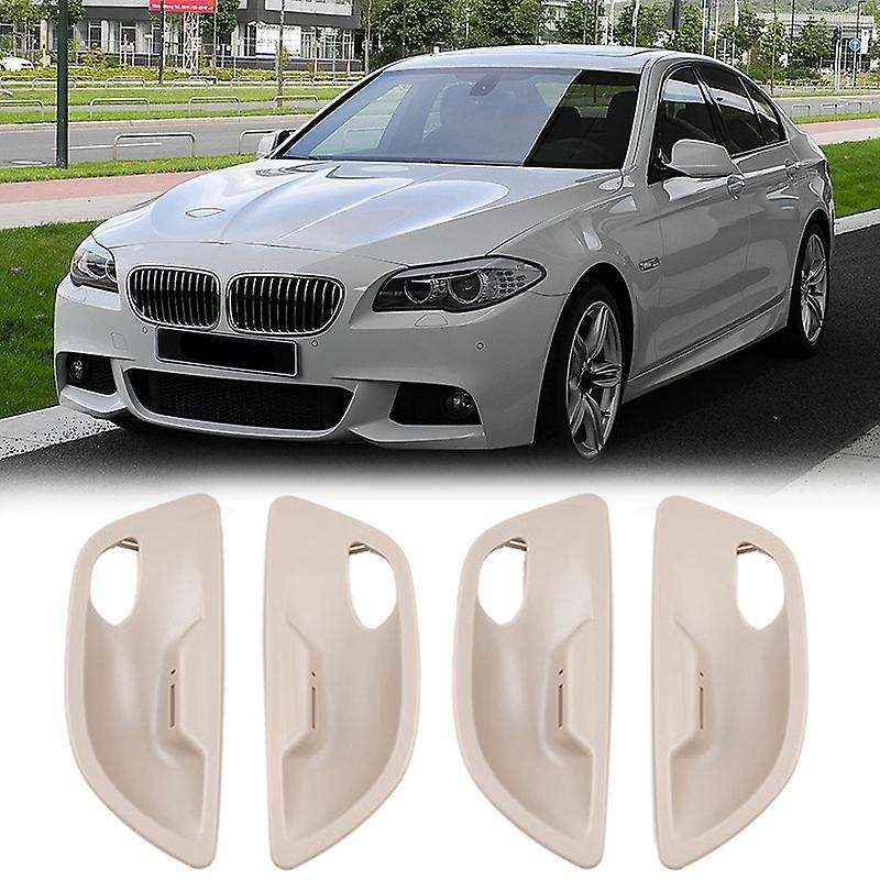4Pcs Car Interior Door Handle Bowl Cover Trim for 5 Series F10 F11 F18 520 525 2011-2017 Yellow-Whit