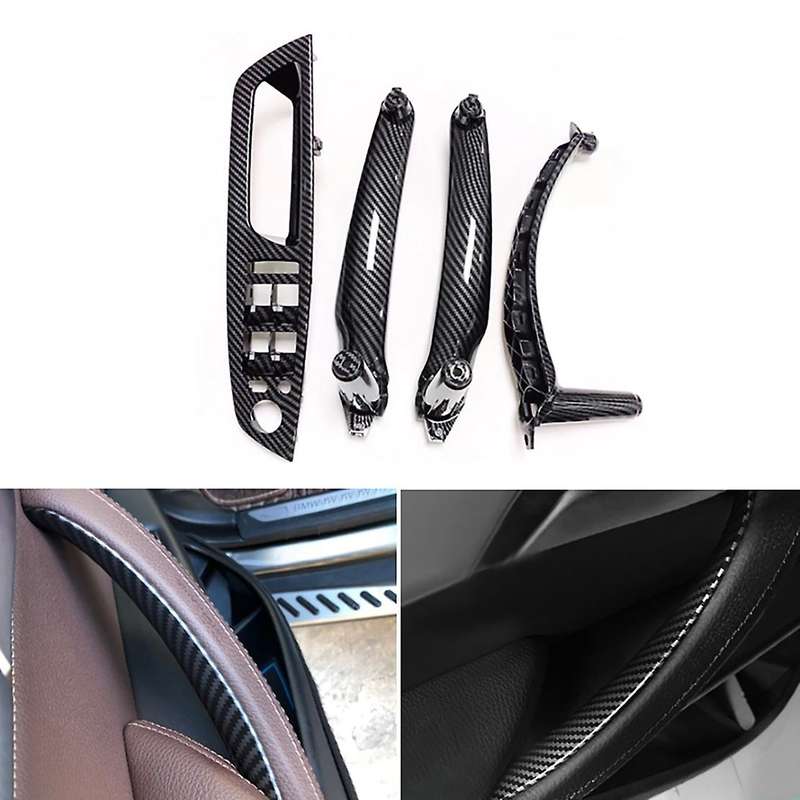 4pcs Car Interior Window Switch Panel Door Handle Pull Cover Trim for  E70 E71 E72 X5 X6 2007-2014
