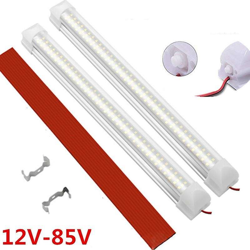 4PCS Car Interior Light Strip Bar 108 LED 6500K White Strip Lamp with ON/OFF Switch for Truck Carava