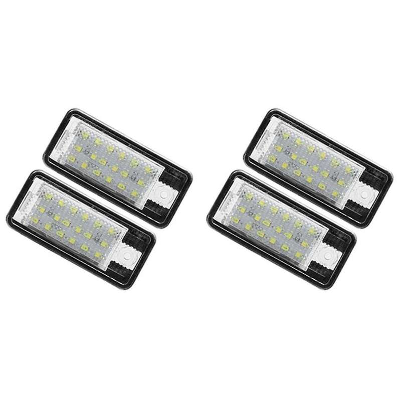 4pcs Car LED License Number Plate Light Lamp White for A3 S3 8P A4 B6 B7 A5 A6 4F A8 S8 C6