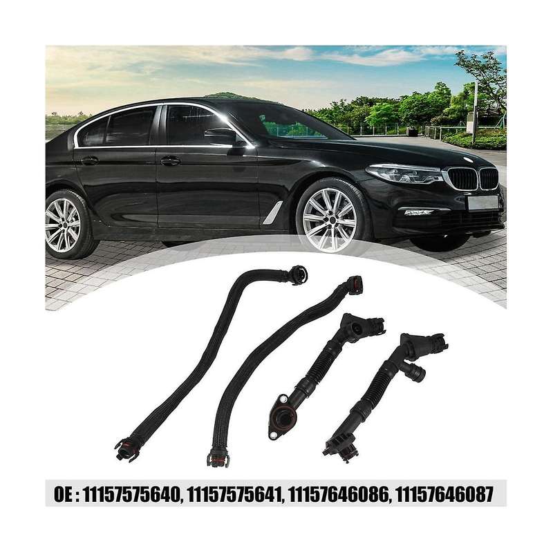 4pcs Car Left+right Crankcase Vent Pipe for 550i 650i 750i 750li X5 X6 11157575641, 11157646087, 111
