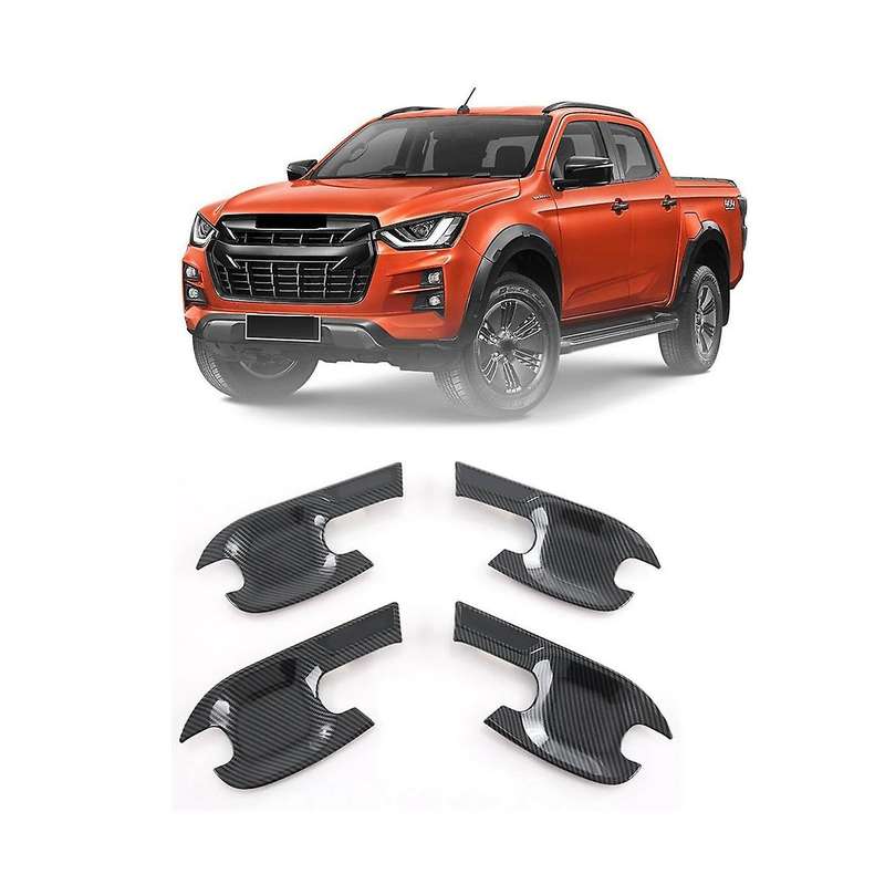 4pcs Car Outer Door Handle Bowl Trim Cover for D-max 2019-2023 Door Bowl Decor Sticker Exterior Acce