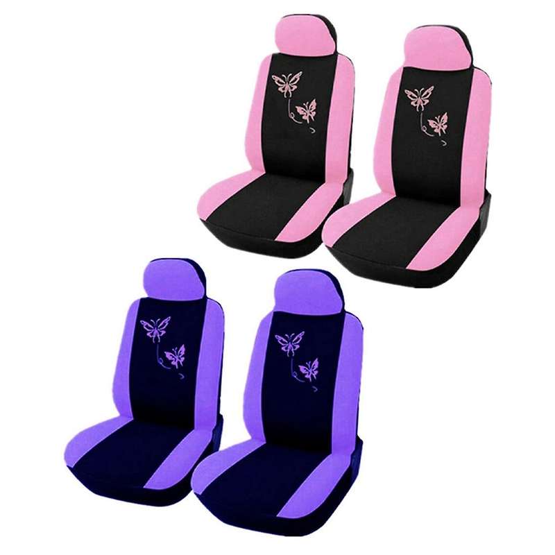 4Pcs Car Seat Covers Butterfly Embroidery Car-Styling Woman Seat Covers Automobiles Car Interior Acc