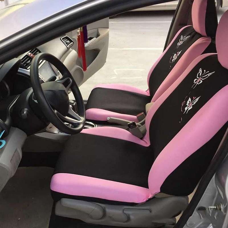 4Pcs Car Seat Covers Butterfly Embroidery Car-Styling Woman Seat Covers Automobiles Car Interior Acc