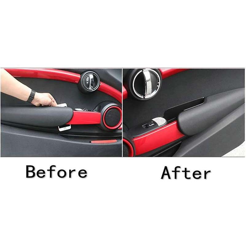 4PCS Car Side Door Handle Armrest Storage Box Case Fit for F55 Door Phone Container Organizer ABS Tr