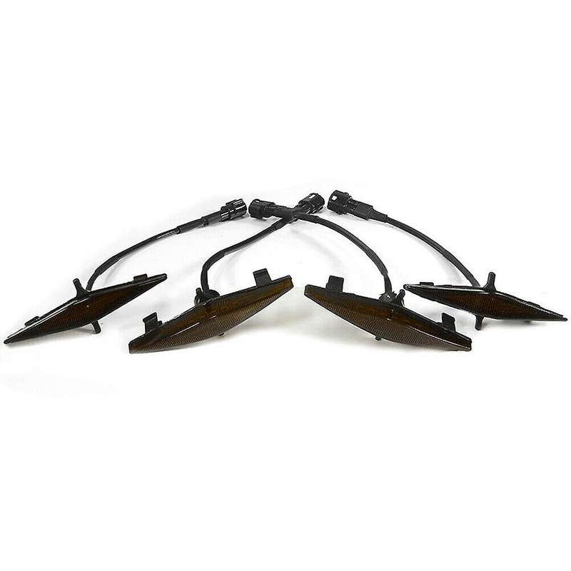 4PCS Car Smoked Lens Front Grille Amber LED Lights Kit for 4Runner 2014-2019
