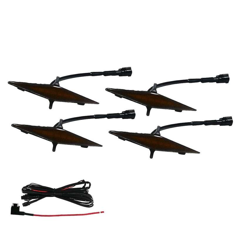 4PCS Car Smoked Lens Front Grille Amber LED Lights Kit for 4Runner 2014-2019