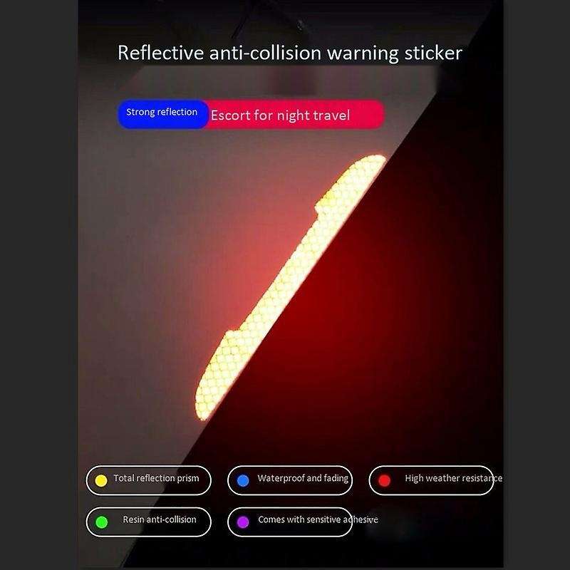 4PCS Car Side Door Reflective Stripe Protective Strip Anti-Collision Strips Scrape Guard Handle Cove