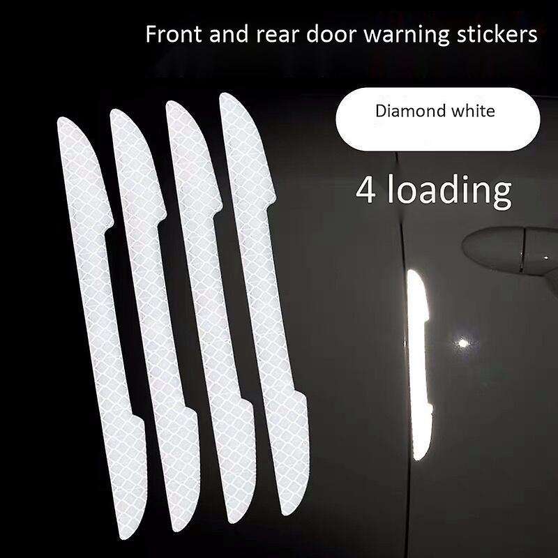 4PCS Car Side Door Reflective Stripe Protective Strip Anti-Collision Strips Scrape Guard Handle Cove