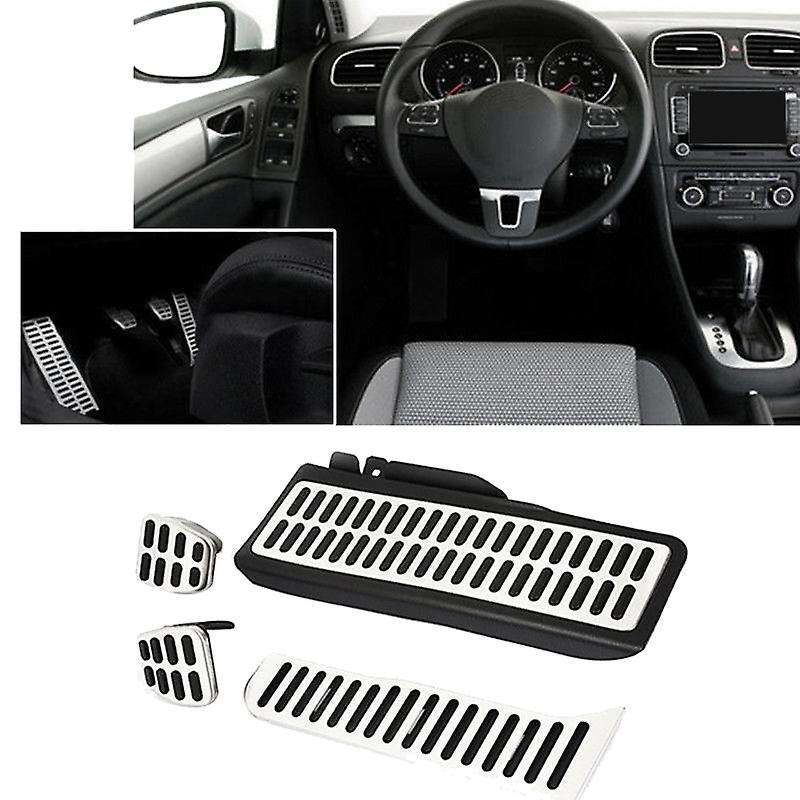 4Pcs Car Stainless Gas Brake Pedal Clutch Pedal for MK5 Golf 5 6