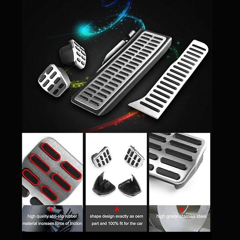 4Pcs Car Stainless Gas Brake Pedal Clutch Pedal for MK5 Golf 5 6