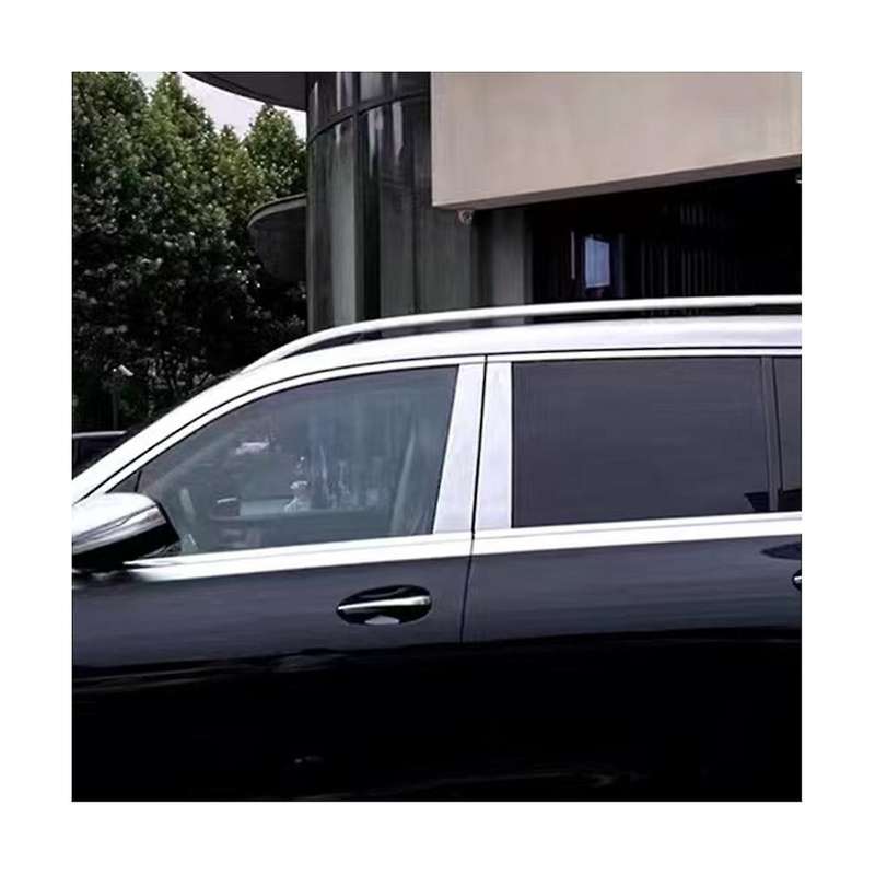 4Pcs Car Window B Pillar Strip Stickers for GLS Class 2016-2023 Center Post Chrome Aluminum Trim Pa