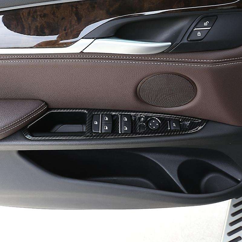4Pcs Car Window Button Switch Panel Frame Trim Cover for X5 F15 2014-2018 X6 F16 2015-2018 LHD Acces