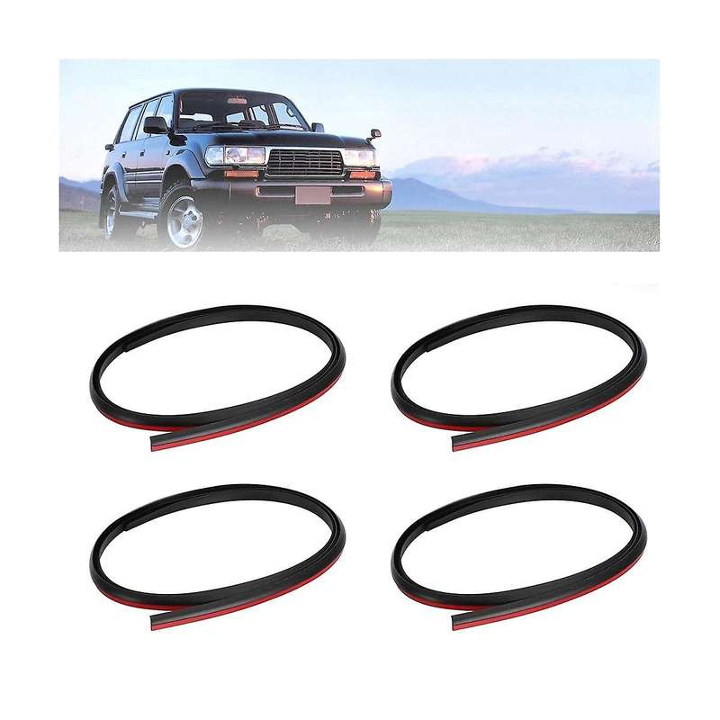4Pcs Car Wheel Eyebrow Rubber Seal Kit 538516002001 / 53851-60020-01 for 80 Series FJ80 HDJ80