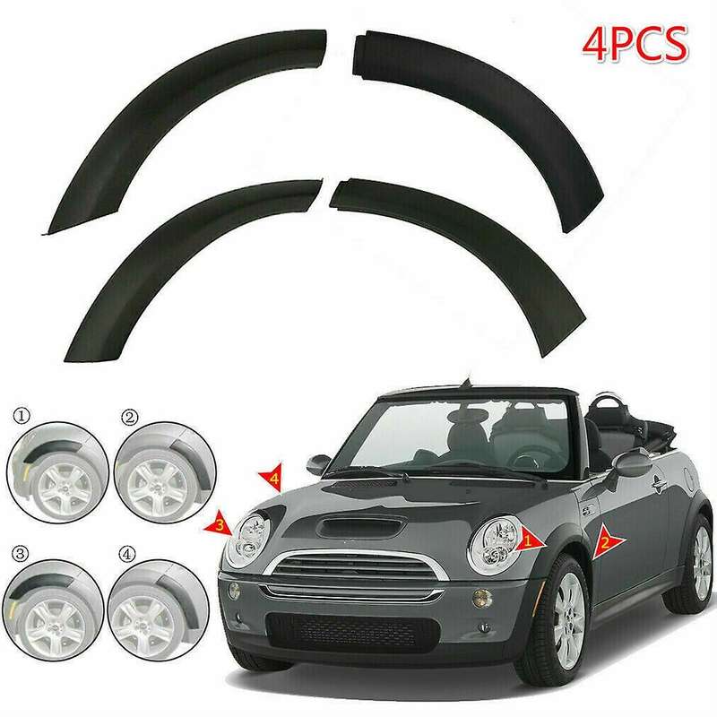 4Pcs Car Wheel Eyebrow Upper Arch Trim Rubber for 2002-2008 51131505864 51131505865