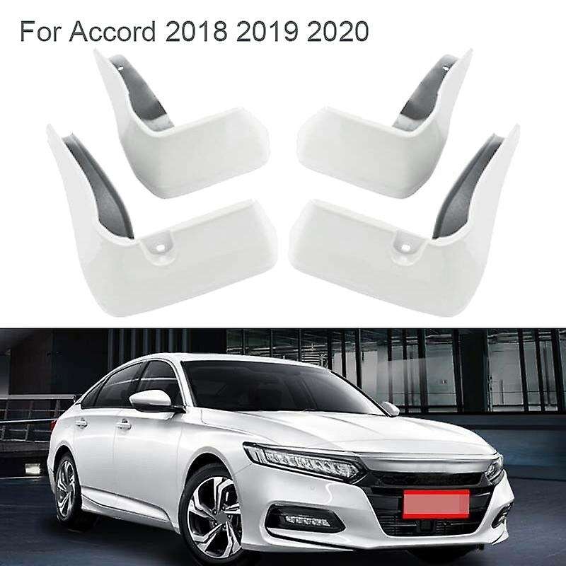 4Pcs Car White Mud Flaps Mudguards Splash Guards for 2018 2019 2020 Accord Sedan 10Th Generation