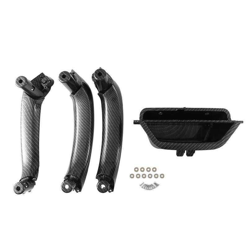 4pcs Carbon Fiber Car Inner Door Handle Pull Grab Panel Handle for X3 X4 F25 F26 2010-2016 Rhd