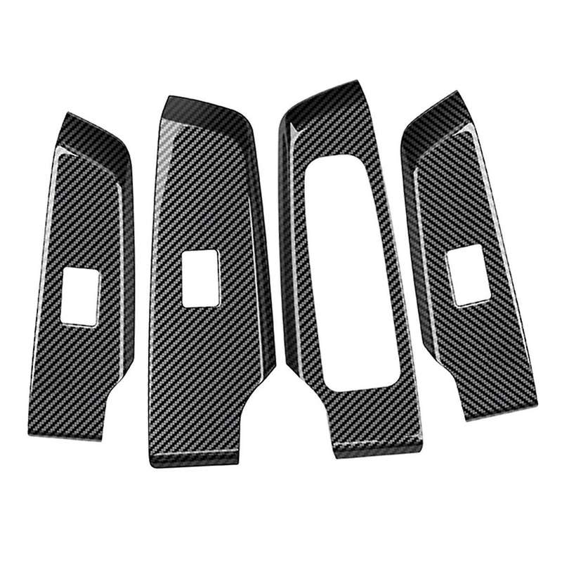 4pcs Carbon Fiber Car Door Window Lift Button Panel Cover Interior Door Panels Trim for 2022+ Rhd