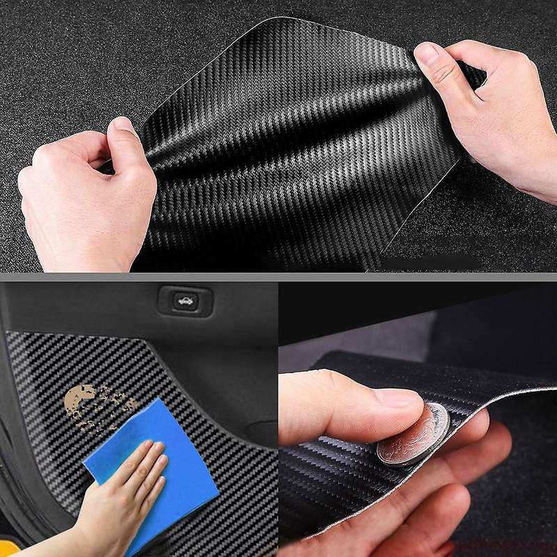 4PCS Carbon Fiber Car Door Anti-Kick Protection Pad Door Anti-Scratch Protection Cover for VEZEL 202