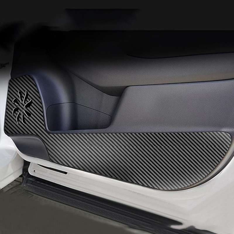 4PCS Carbon Fiber Car Door Anti-Kick Protection Pad Door Anti-Scratch Protection Cover for VEZEL 202