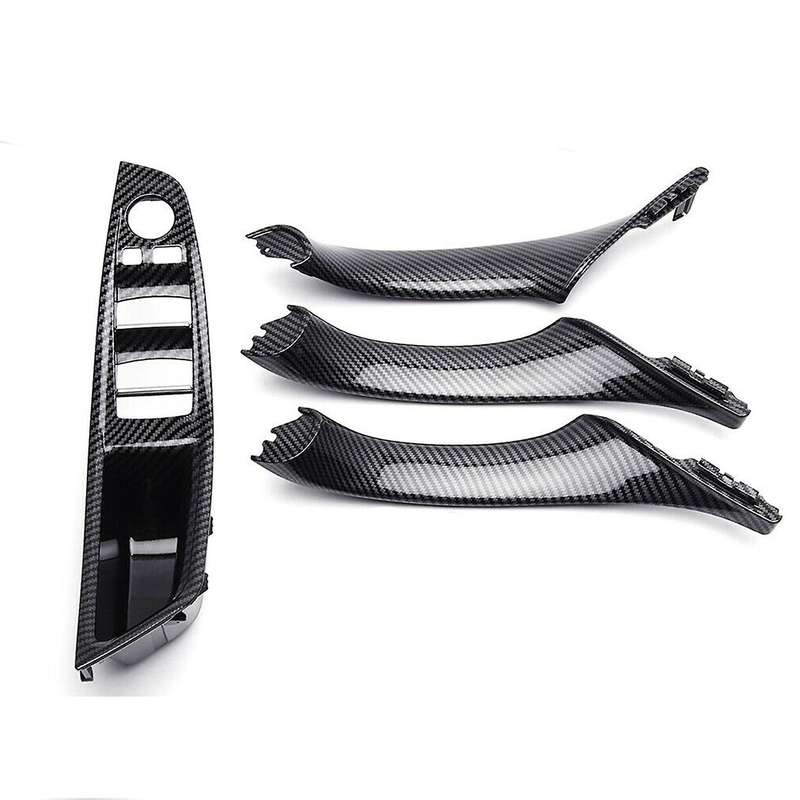 4PCS Carbon Fiber Door Window Switch Panel Interior Handle Covers for  5 Series F10 F11 F18 520I 523