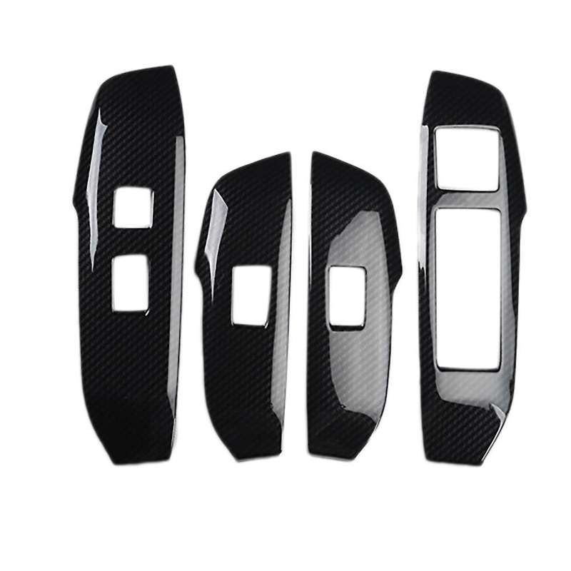 4PCS Carbon Fiber Car Window Switch Panel Adjust Cover Trim Stickers Window Button Decoration for NX