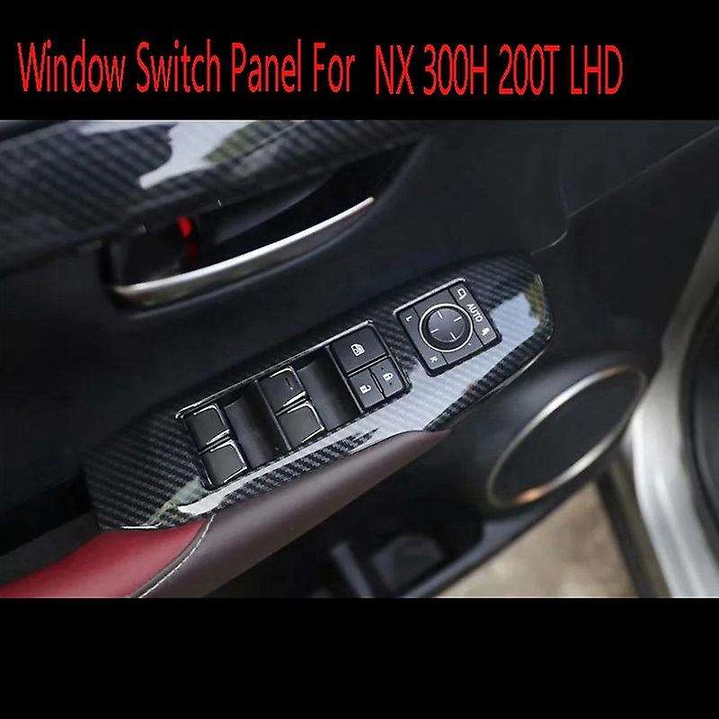 4PCS Carbon Fiber Car Window Switch Panel Adjust Cover Trim Stickers Window Button Decoration for NX