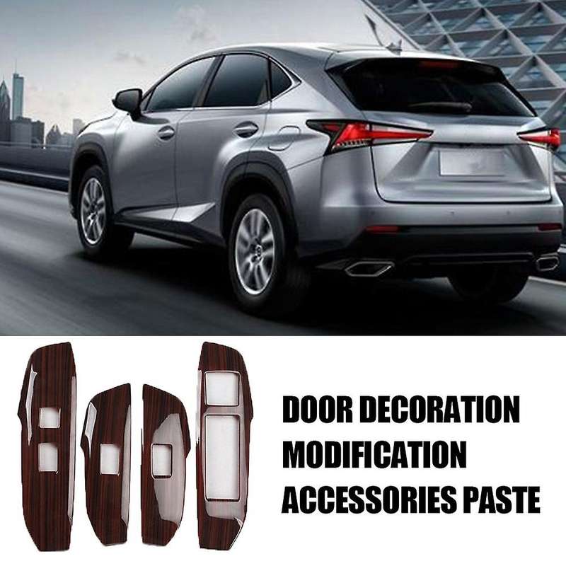 4PCS Carbon Fiber Car Window Switch Panel Adjust Cover Trim Stickers Window Button Decoration for NX
