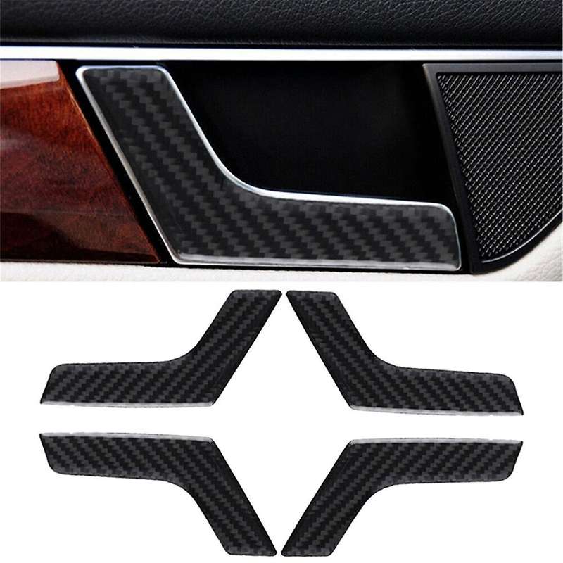 4Pcs Carbon Fiber Interior Door Handle Trim for C-Class W204 2007-13