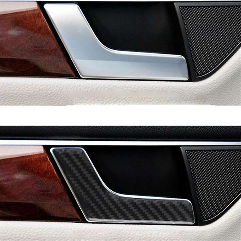4Pcs Carbon Fiber Interior Door Handle Trim for C-Class W204 2007-13