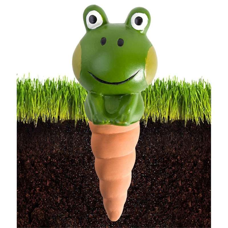 4Pcs Cartoon Frog Automatic Clay Watering Stakes Plant Dripper Device Terracotta Potted for Indoor O
